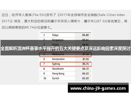 全面解析澳洲杯赛事水平提升的五大关键要点及深远影响因素深度探讨